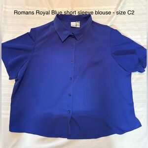 Royal Blue Short Sleeve Blouse